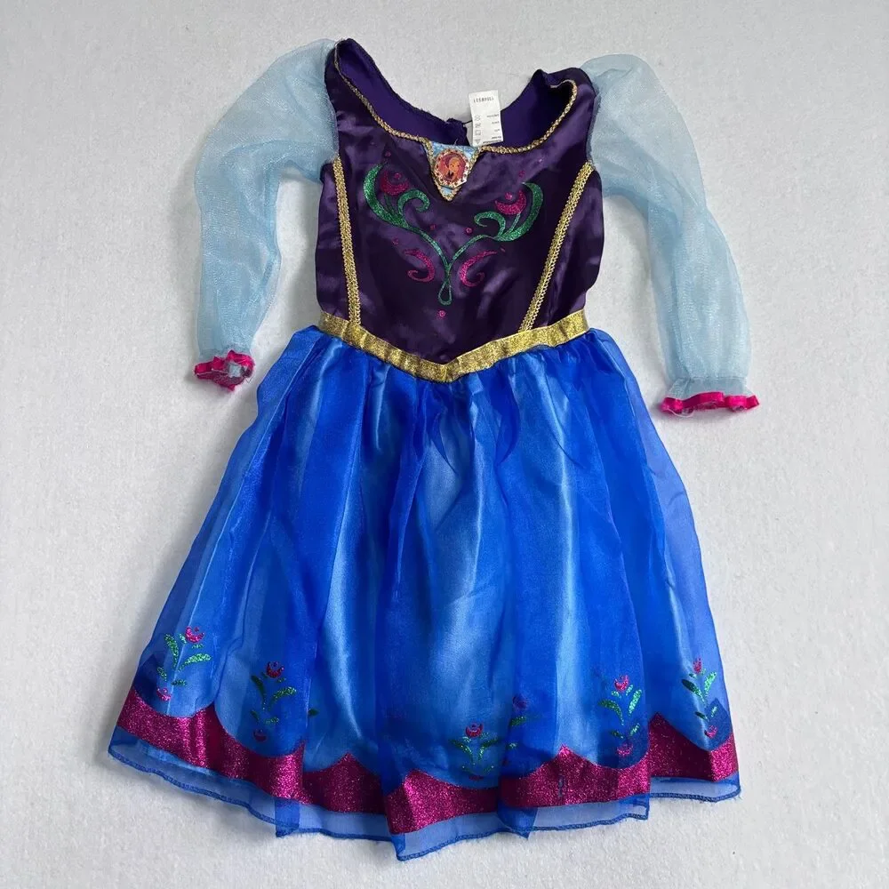 Disney Moana Anna Rapunzel Princess Dresses Halloween Costumes Girls Sz 4-6